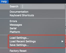 save settings